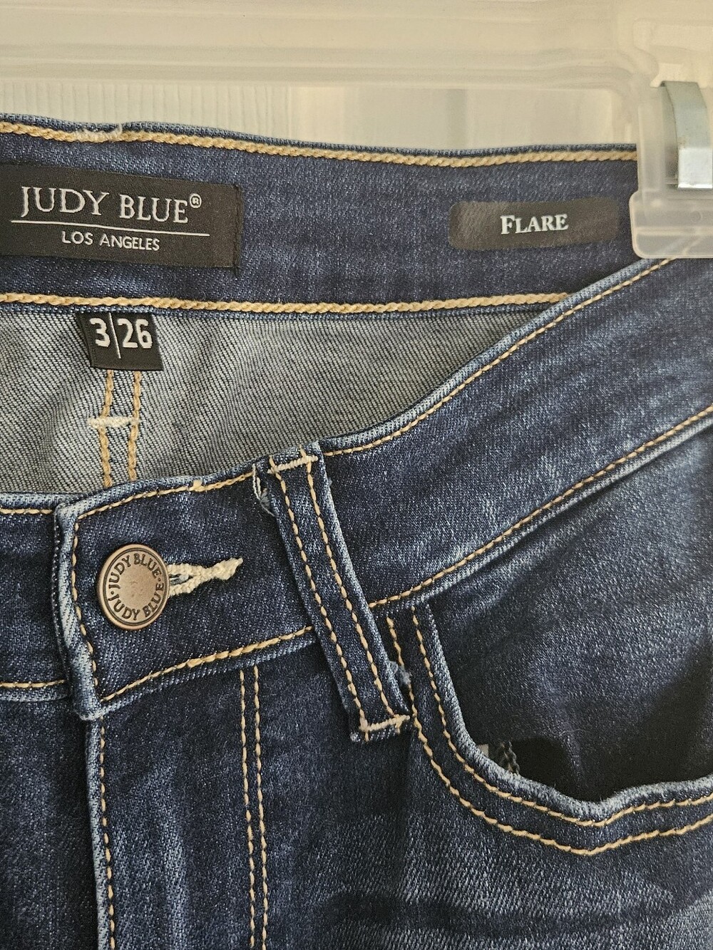 Women’s Dark Indigo Flared Jeans - Judy Blue 3/26 X 33 - Picture 2 of 3